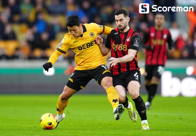 '황희찬' 울버햄튼, 본머스에 0-2 패배...2연패 수령